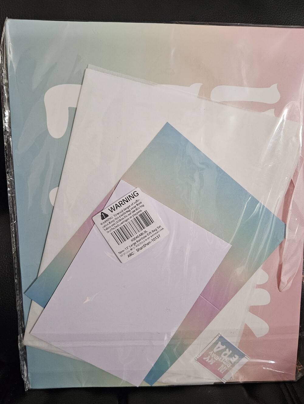 In My Birthday Era 13 Inch Large Rainbow Gift Bag Set
